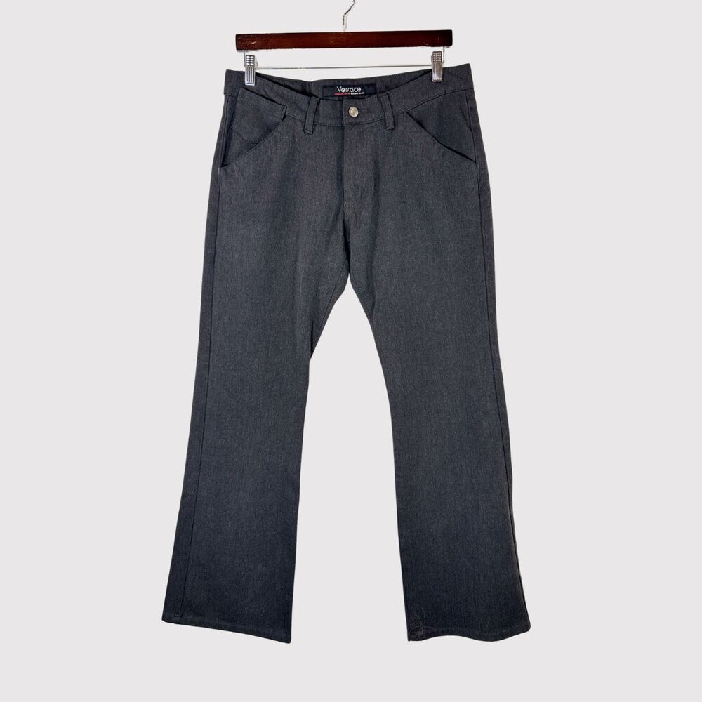 Versace Jeans Mens Pants Gray Chino Straight Flat Front Preppy Designer 33x30